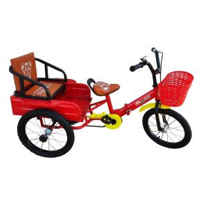 Tricicletă Duet Maxi, 2 locuri, 4-7 ani, rosu